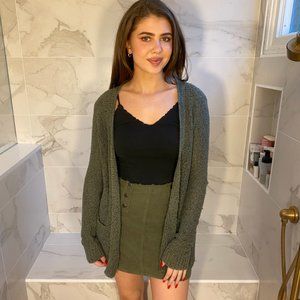 Olive Green Hollister Cardigan Size S